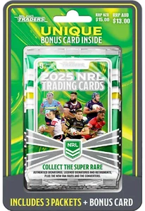 2025 NRL Traders Trading Cards Hobby Starter Pack 3 Packs + Showcase Card - Picture 1 of 4