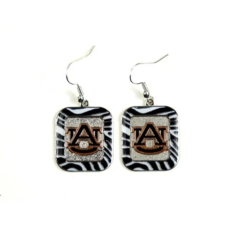 Auburn Tigers NCAA Zebra Style Dangle Earrings Cover