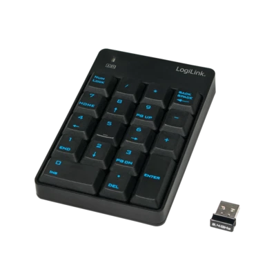 LogiLink PC Laptop kabelloses Keypad Nummernblock Ziffernblock 18 Tasten 2,4GHz - Bild 1 von 4