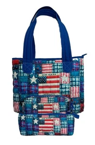 Borsa tote trapuntata Bradford Exchange con 2 piccole borse cosmetiche con cerniera - Foto 1 di 18