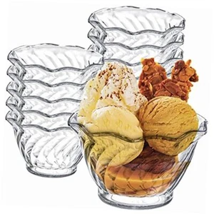 Set of 12 Plastic Dessert Bowls, 5.7 Oz Mini Appetizer Cup Clear Small 6oz - Picture 1 of 7