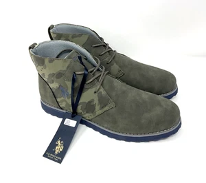 (C) Botín US Polo Assn Talla 11 Hombre Verde Camuflaje Nuevo con Etiquetas - Imagen 1 de 6
