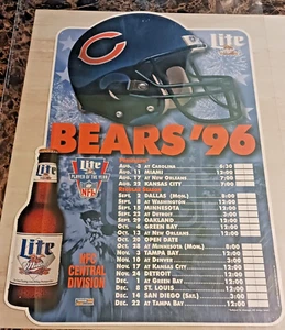 CHICAGO BEARS & MILLER LITE 1996 Pre-Owned Schedule/Poster 30x20 - Picture 1 of 3