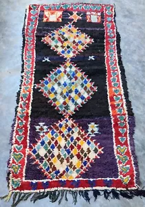 Vintage moroccan boucherouite rag rug 203 x 93 cm - Picture 1 of 16