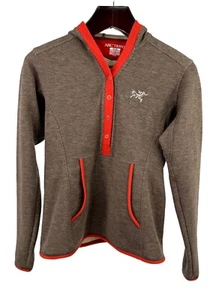 Arcteryx Citadel Hoodie Womens Medium Brown 1/2 Snap Pullover Polartec Wool - Picture 1 of 8