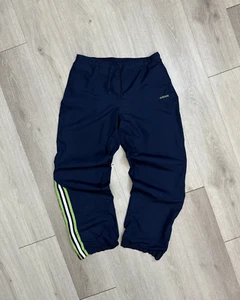 Vintage Y2K 2005 Adidas Men's Navy Blue/Green Flare Track Pants - Size Large - Bild 1 von 9
