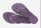 Havaianas Slim Crystal Flip Flops Women's Size 9/10 U.S. New Purple