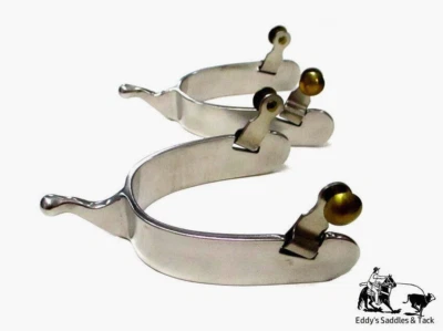 Men's Humane Small Knob Heavy Stainless Steel Cowboy Spurs Eddy's Tack - Image 1 of 4