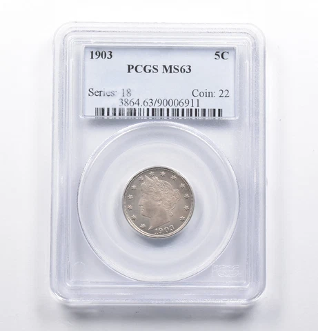 MS63 1903 Liberty V Nickel PCGS *1125 Cover