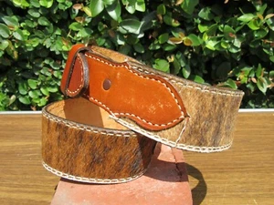 Vintage Size 28 Tony Lama Leather Fur Blank Belt 43707 Made In USA - Picture 1 of 7