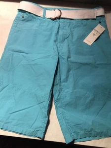 NWT Guess Boys Sz 18 Shorts Light Blue with Belt Cotton - Picture 1 of 6