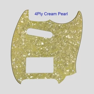 For US Fender Mustang Guitar Pickguard With SH PAF Humbucker Pickup,Cream Pearl - Picture 1 of 3