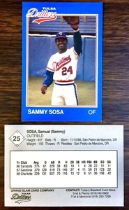 1989 Grand Slam Tulsa Drillers Rangers #25 Sammy Sosa Card Minors RC C3019219 - Picture 1 of 1