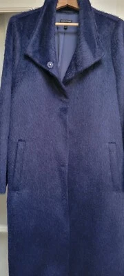 Abrigo mujer Eillen Fisher Luxury Alpaca, XL, color azul marino rico, hasta la rodilla por debajo  Foto 1 de 4