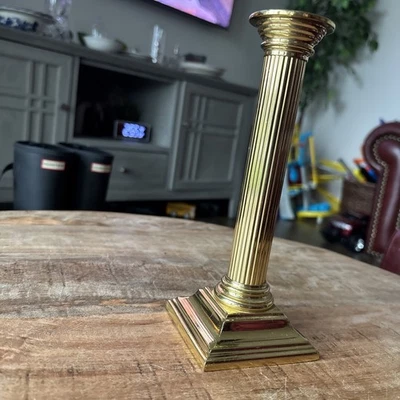 6.5" BALDWIN Smithsonian Institution Shiny Brass Taper Candlestick  - Image 1 of 2