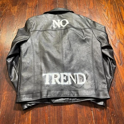 Levis 夹克男式中号黑色摩托车骑手朋克轰炸机哥特式 — 第 1/4 张图片