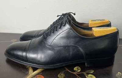 Zapatos Santoni Darian Diseño Puntera Oxford Cuero Negro Hombres Talla 12 D Foto 1 de 4