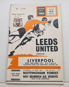 Leeds v Liverpool 70/1 Fairs Cup Semi-Final - Picture 1 of 1