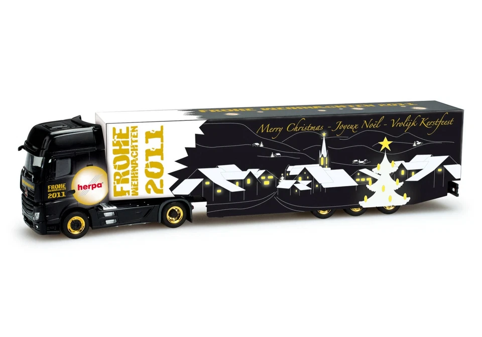 Herpa Semirimorchio Mercedes-Benz Gigaspace ""Herpa Weihnachten 2011" H0 158992 - Immagine 1 di 1