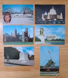 6 VTG Postcards Washington DC Arlington Cemetery Capitol Smithsonian Memorials - Picture 1 of 4