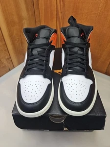 Nike Air Jordan 1 Mid Starfish Schuhe Herren Größe 8 schwarz weiß orange zerbrochen  - Bild 1 von 6