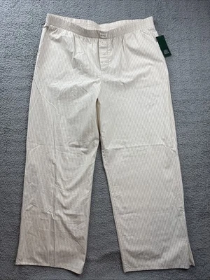 Pantalones de salón Wild Fable para mujer grandes beige blanco a rayas salón boxer algodón Foto 1 de 4