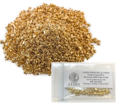 Fundición de granulación de grano de oro fino 0,9999+ oro puro refinado de 20 gramos Foto 1 de 3
