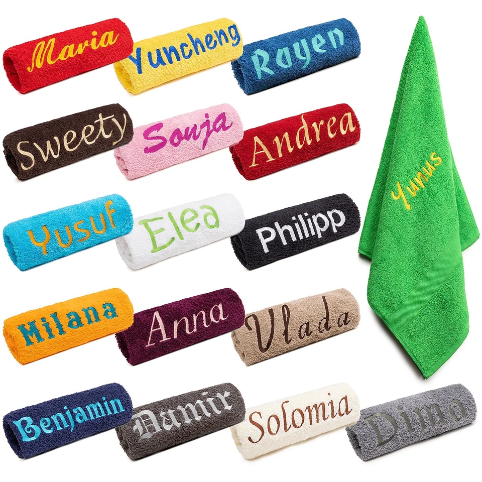 Kinderhandtuch Handtuch Duschtuch Badetuch Saunatuch BESTICKEN mit Name BESTICKT - Bild 1 von 3