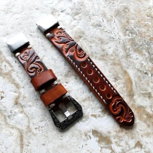 Brown Orange Leather Quick Fit Band for Garmin D2 and Approach S60 S62 -A22B20 - Picture 1 of 5