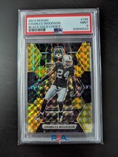 Mosaic Football 2023 - Charles Woodson Black/Gold Choice Prizm /8 Raiders PSA 9
