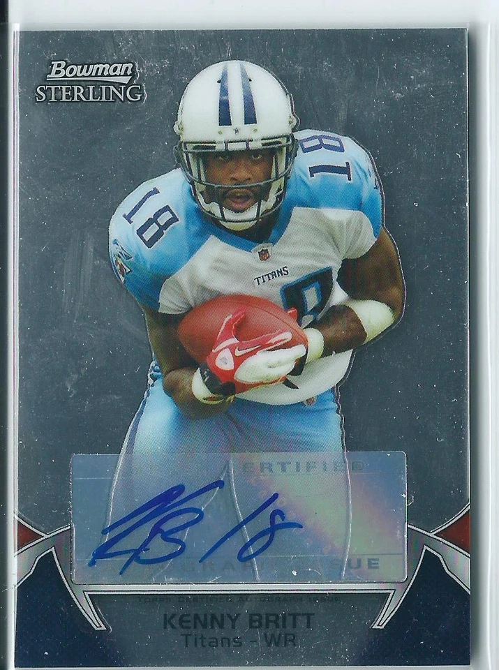 2012 Bowman Sterling Kenny Britt AUTO AUTOGRAPH TITANS (surface wear) - Image 1 of 1