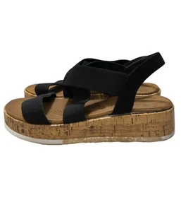 POP Strappy Platform Sandals Women’s Size 8 M Black Shoes -Read - Picture 1 of 10