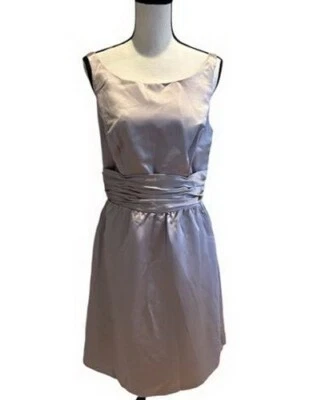 Alfred Angelo Stone Taupe Satin Cocktail Dress Size 10 $188 - Image 1 of 2