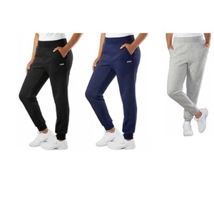 FILA Women's Brushed Fleece Jogger Side Pockets High Waist - Picture 1 of 22