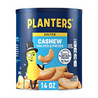 PLANTERS Salted Cashew Halves & Pieces, Party Snacks, Plant-Based Protein, 14 Oz