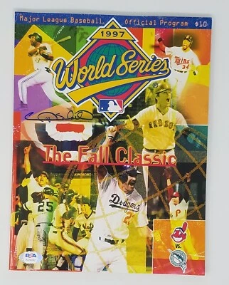 Gary Sheffield Signed 1997 World Series Official Program Marlins PSA COA 992 - Image 1 of 3