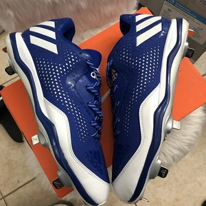 Botines de béisbol Adidas talla 13 PowerAlley 4 azules blancos litestrike Q16487 - Imagen 1 de 6