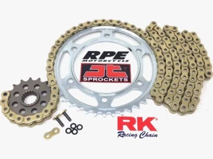 2016-2020 KAWASAKI ZX-10R RK 520 ZXW GOLD Nearly OEM 17/40 CHAIN & SPROCKETS KIT - Foto 1 di 7