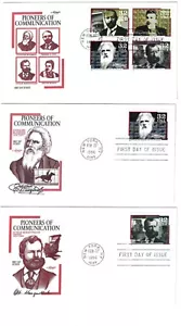 US FDC 5 FDC Communications Pioneers ARTMASTER Scott 3061-64 | + BLOCK OF 4 - Picture 1 of 2