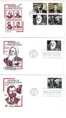 US FDC  5 FDC Communications Pioneers  ARTMASTER   Scott 3061-64 | +  BLOCK OF 4 - Image 1 of 2