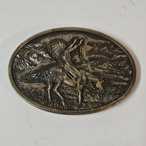 Siskiyou Belt Buckle Native Chief Josph Prayer Nez Perce Bronze Arroyo Grande - Picture 1 of 10