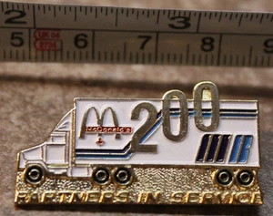 McDonalds Semi Truck Rig 200 Partners In Service Employee Pinback Pin Button - Picture 1 of 2