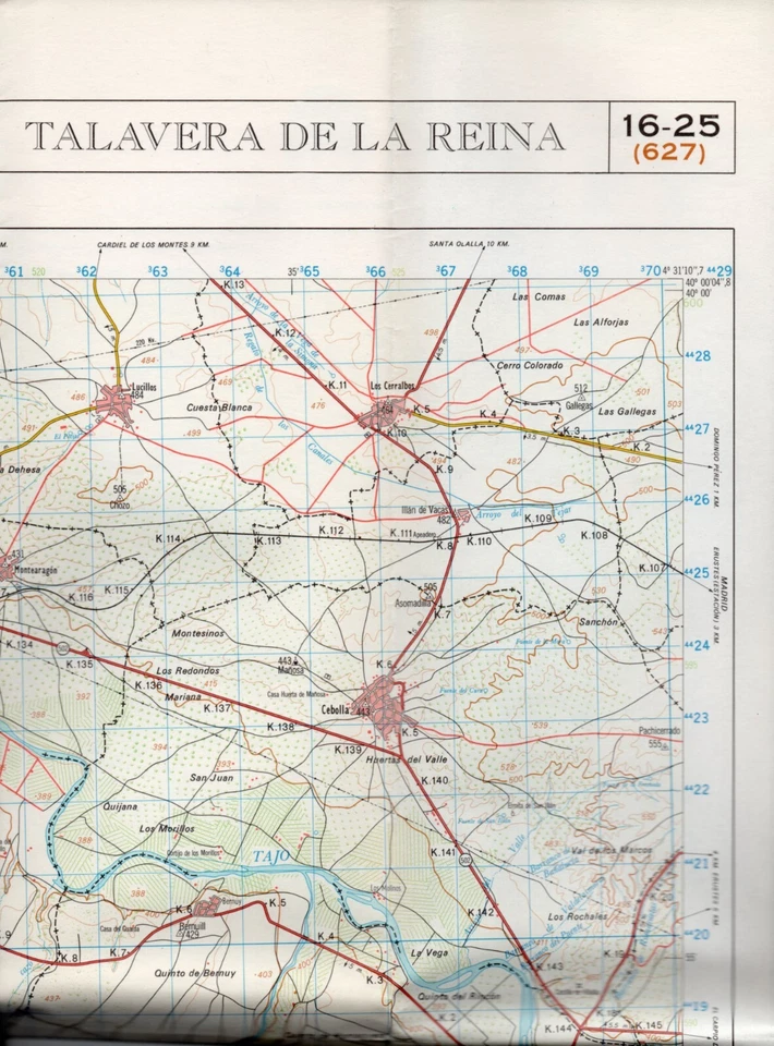 MAPA TOPOGRAFICO "TALAVERA DE LA REINA" 16-25 (627) ESCALA 1:50000 # 1533 - Imagen 1 de 1