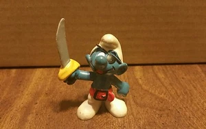 SMURFS PIRATE SMURF 1978 FIGURE RUBBER SCHLEICH PEYO HONG KONG - Picture 1 of 5