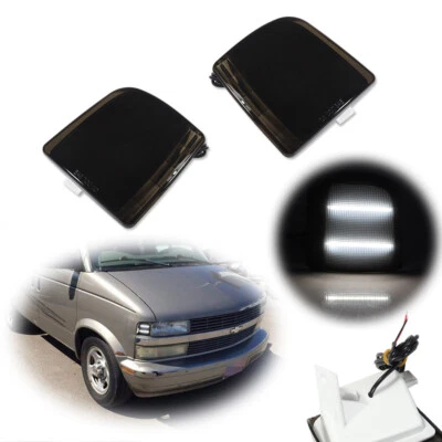 Lámparas marcadoras laterales LED blancas ahumadas para camioneta Chevy Safari 1995-2005 Foto 1 de 4