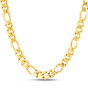 14K Yellow Gold 8mm Modern Lite Figaro Chain Necklace 22" - Picture 1 of 5