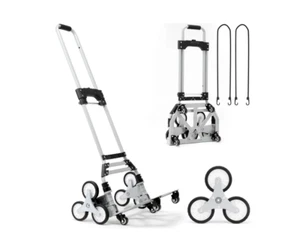 Stair Climbing Cart, 220 lbs Capacity Hand Truck with Adjustable Handle, Folding - Picture 1 of 10