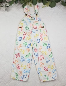 VTG Cutecumber Baby Overalls Size 12 Months Made in USA Squiggly Multicolor - Picture 1 of 9