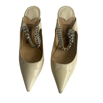 Jimmy Choo Bing 65 Correa Cristal Mules Beige Charol Talla 37 Foto 1 de 4