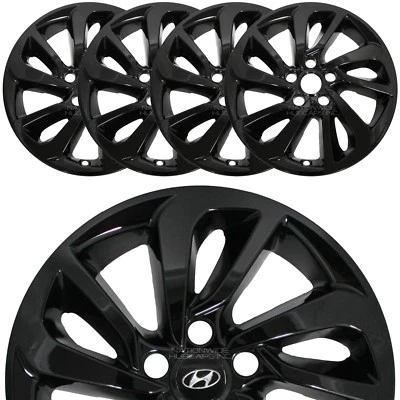 Juego de 4 cubiertas de cubo de rueda negras de 17" para Hyundai Tucson 2016-2018 Foto 1 de 4
